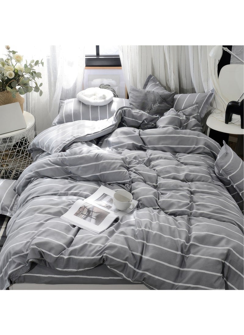 LEFAFA 4 Piece Duvet Cover Set, Ultra Soft Microfiber Comforter Cover Set with Zipper Closur, Cotton Bedding Set with 2 Pillow Cases(200x230cm)  - Image 1