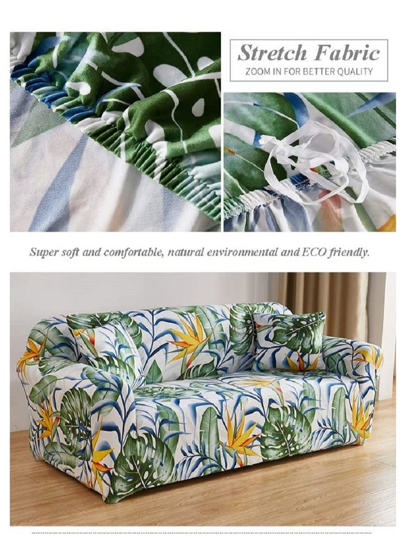 HAPPY MOOD Sofa Slipcover Armchair Couch Cover With Elastic Straps Furniture Protector Washable Anti Skid Stretch Home Deco (Y01 2SEATER) Pillows Not Included - Image 2