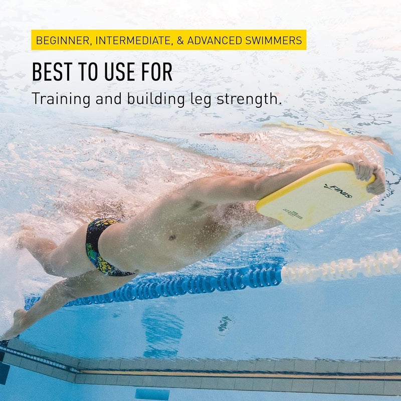FINIS Foam Kickboard for Swim Training - Builds Leg Strength - Soft EVA Foam - Comfortable Grip - Yellow - Image 5