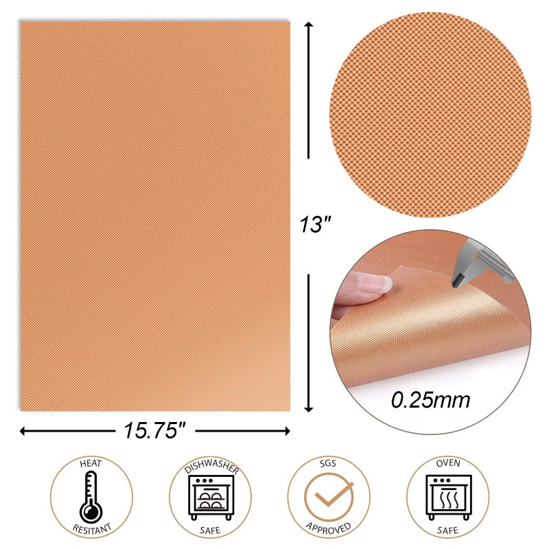 UBeesize Copper Grill Mats for Outdoor Grill â€“ 6 Pack Heavy-Duty, Non-Stick BBQ Grilling Mat & Baking Mats, Reusable, Easy-Clean for Gas, Charcoal, Electric Grills (15.75 x 13 Inch) - Image 4