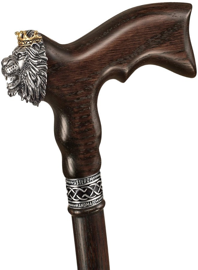 Asterom Walking Cane - Handmade Lion Canes for Men - Wooden, Stylish, Cool Walking Sticks for Men, Seniors (Lion, Walnut, 35 Inches) - Image 2
