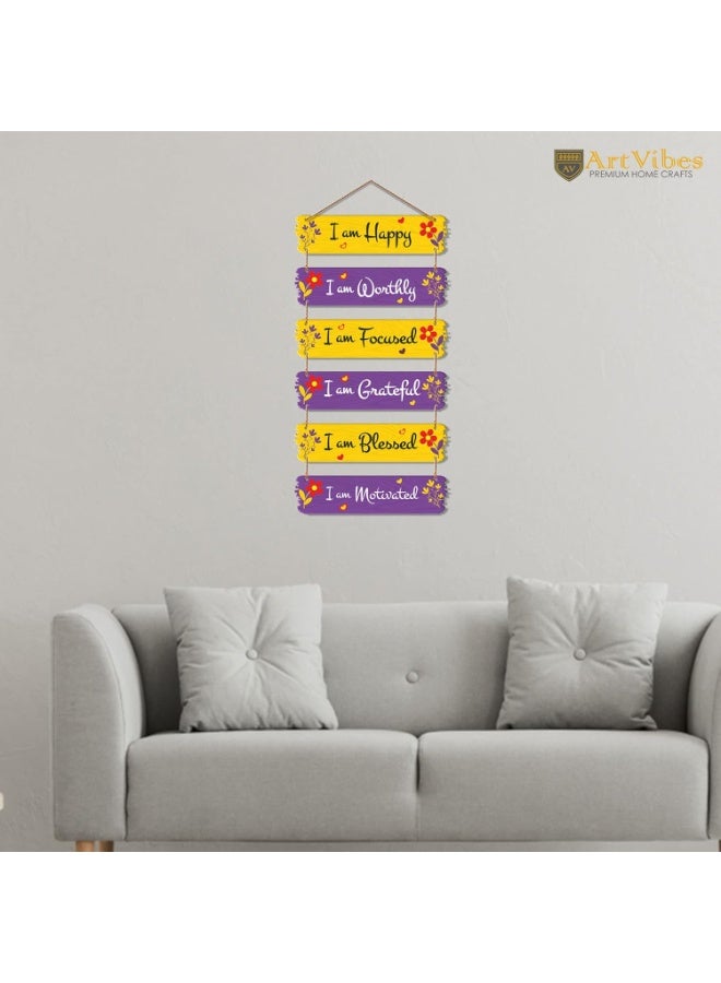 Artvibes Motivational Quotes Decorative Wall Hanging for Living Room | Bedroom | Office | Gift | Decoration Items for Home | Abstract Painting Wood Decor (WH_7403N),Set of 6 - Image 4