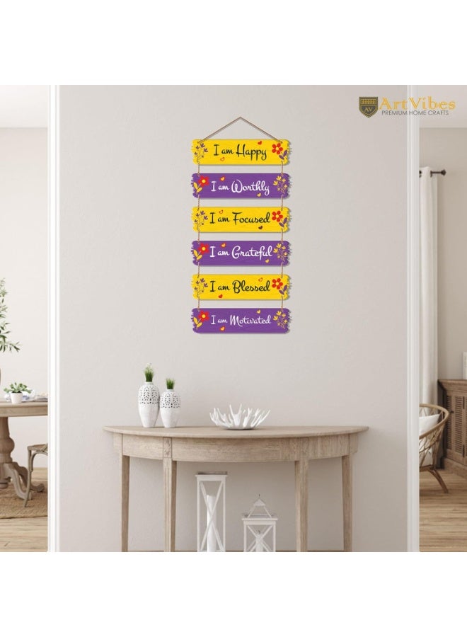 Artvibes Motivational Quotes Decorative Wall Hanging for Living Room | Bedroom | Office | Gift | Decoration Items for Home | Abstract Painting Wood Decor (WH_7403N),Set of 6 - Image 5