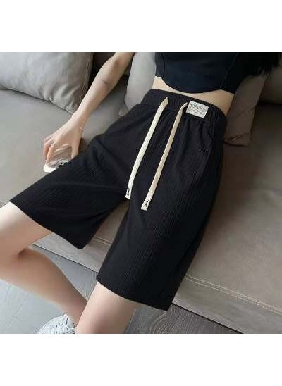 Striped Athletic Shorts Unisex Casual Summer Black  - Image 1