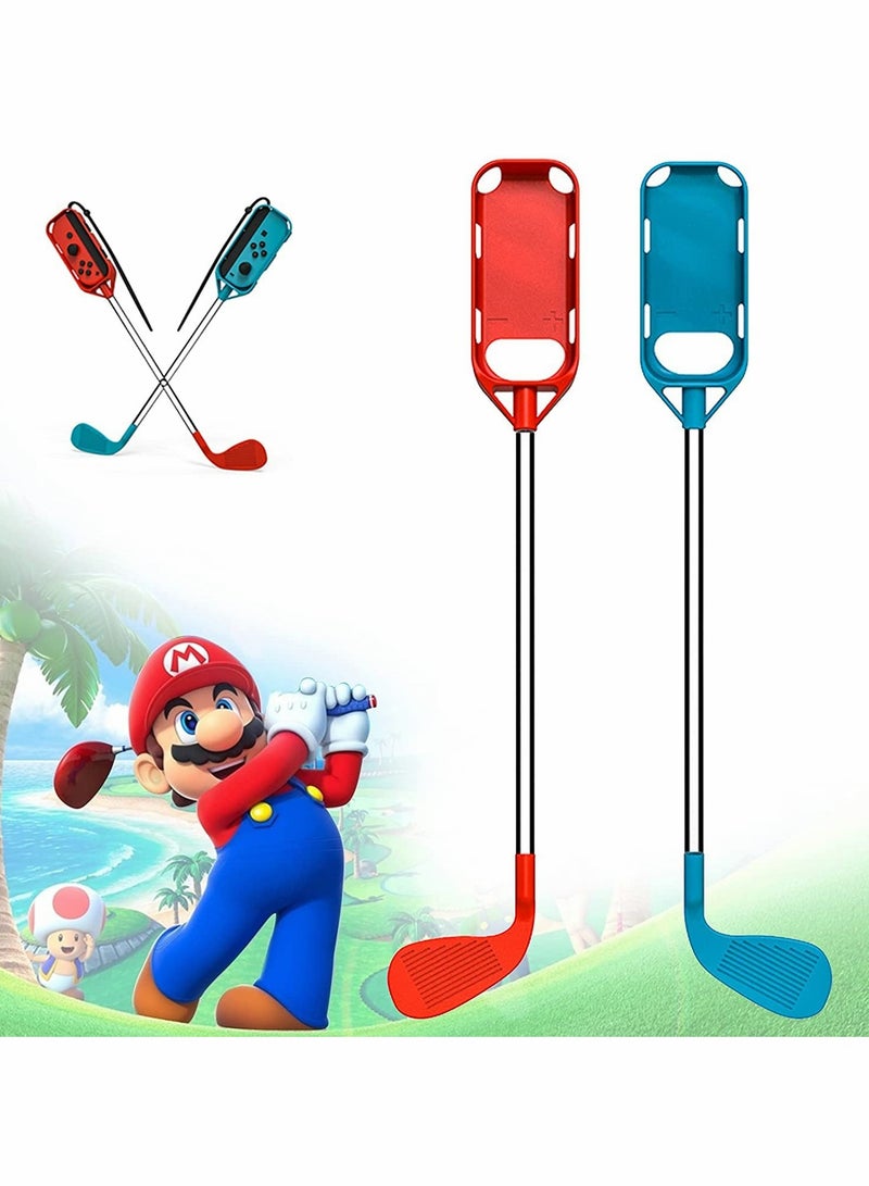 KASTWAVE Golf Club for Mario Golf Switch Golf Game Controller Accessories for Mario Golf Super Rush with Wrist Strap Golf Left/Right Handle Game Accessories for Switch Mario Game and All Ages (Transparent) - Image 1