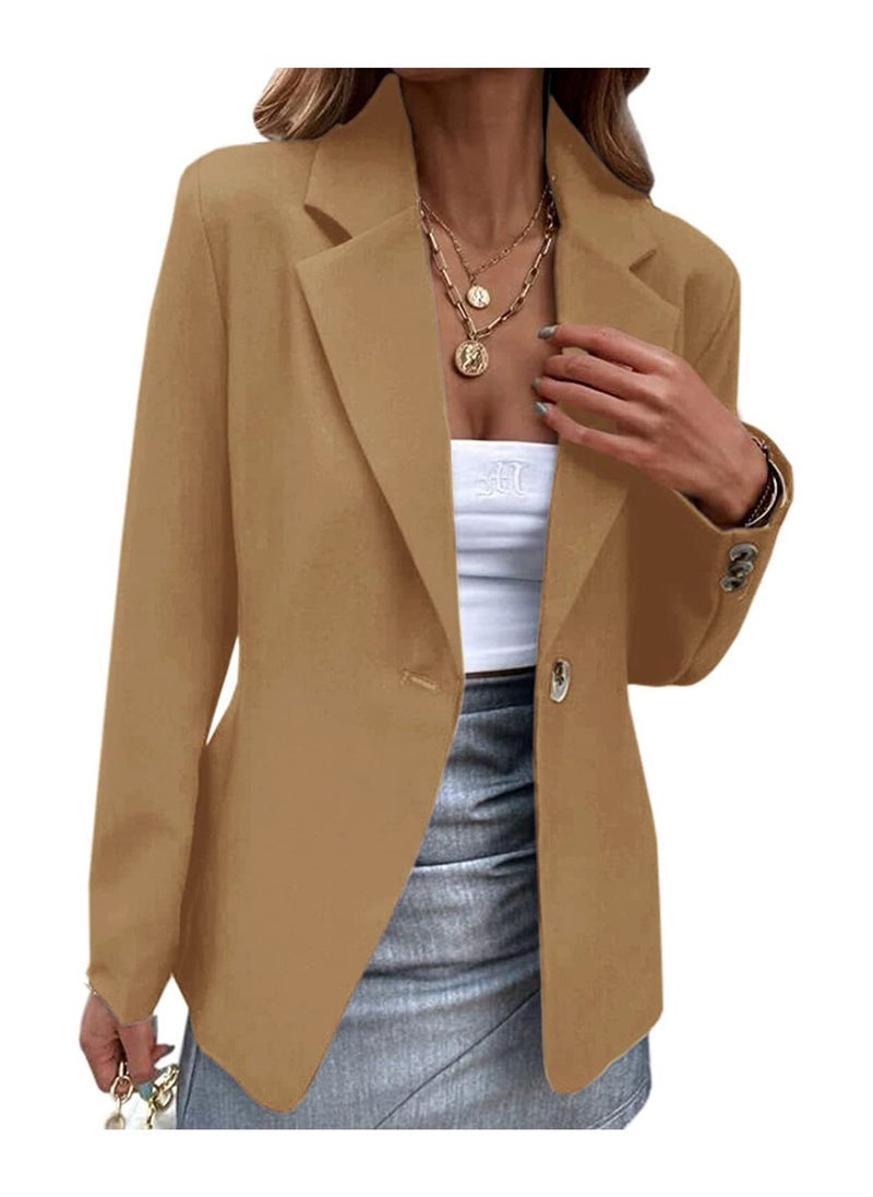Shougu New Women's Casual Long Sleeved One Button Suit Jacket  - Image 3