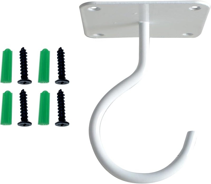 الخطافات البيضاء للسقف لتعليق النباتات ومغذيات الطيور، مثبتة على الحائط للداخل والخارج - Image 1
