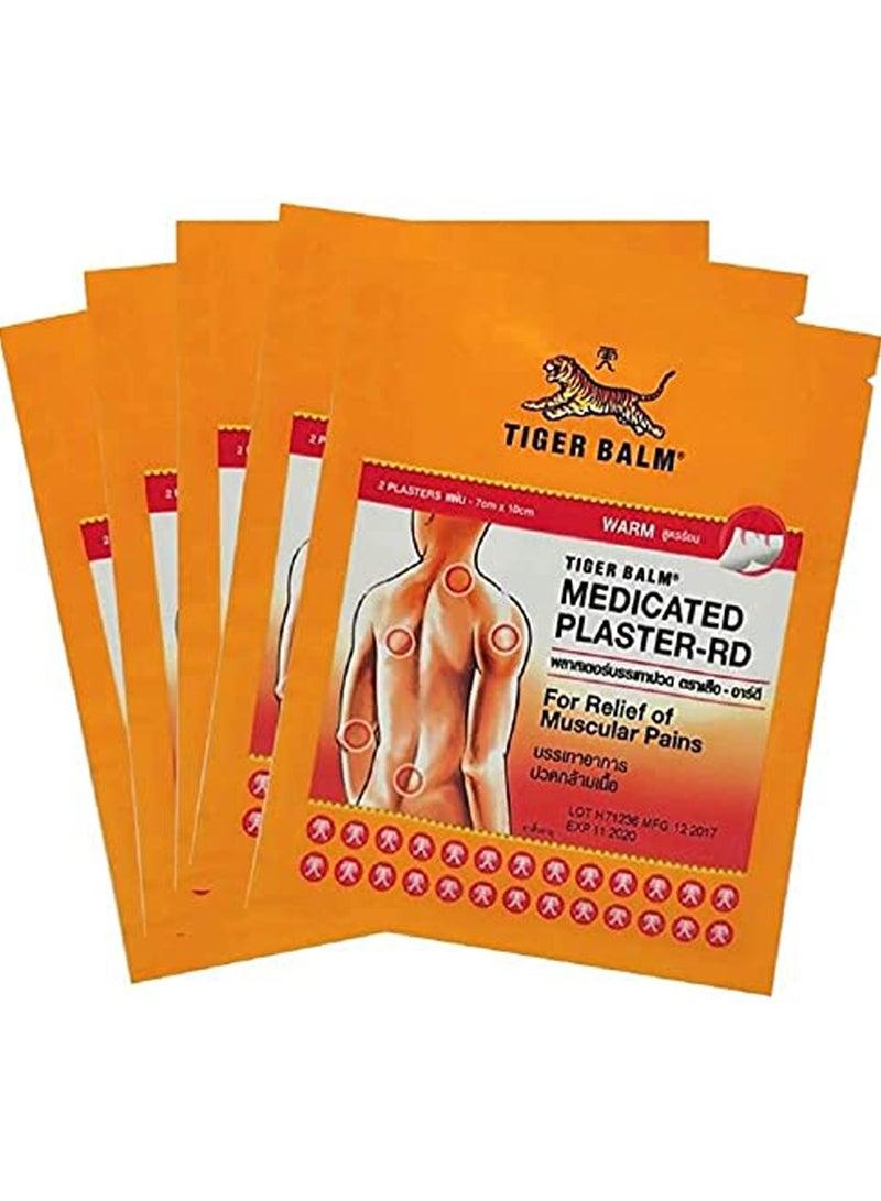 Tiger Balm Pain Relief Medicated Warm Plaster (Pack of 5) - Image 2
