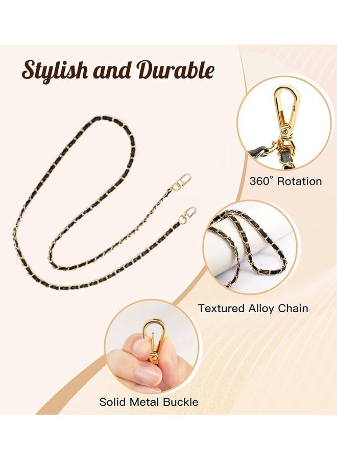 Raxoom Phone/Bag Lanyard, Metal CellPhone Chain, Anti-Theft Crossbody Strap for iPhone and Most Smartphones, Adjustable Cell Phone Neck Holder for Women, Gold & Black - Image 2