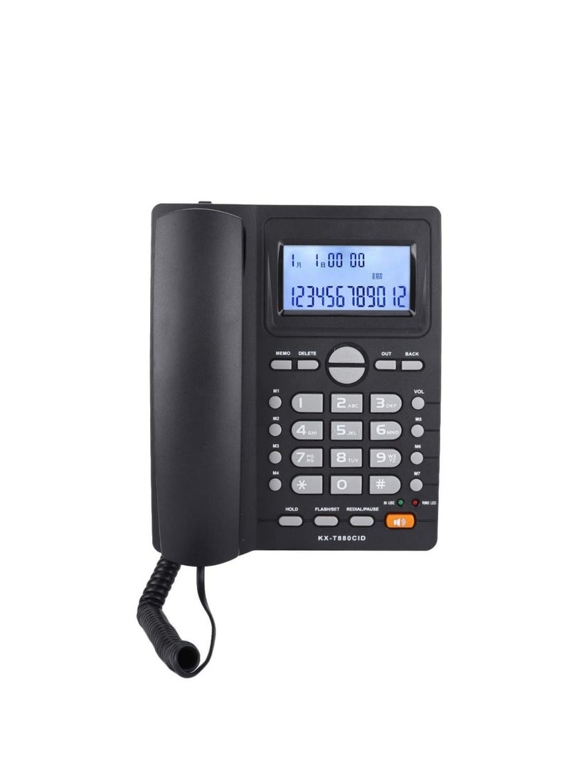 KASTWAVE - Corded Phone, Dual-port Extension Set Corded Telephone with Caller ID Display and Speaker Phone Large Buttons Landline Phone for Office Business LCD Contrast Adjustable Backlight Display (black) - Image 1