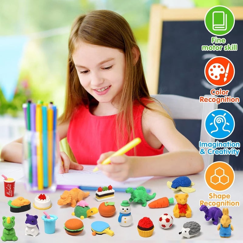 HINZER 150 Pack Animal Erasers for Kids Bulk Pull Apart 3D Puzzle Erasers Treasure Box Toys for Classroom Rewards and Prizes Class Treasure Box Kids Party Favors Back to School Supplies Gift - Image 4