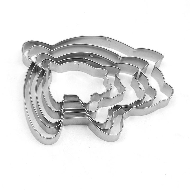 Cookie Mold Concha Cutter Mexican 4.1 Inch Bread Mold 5 Piece Set Piglet Cookie Mold - Image 1