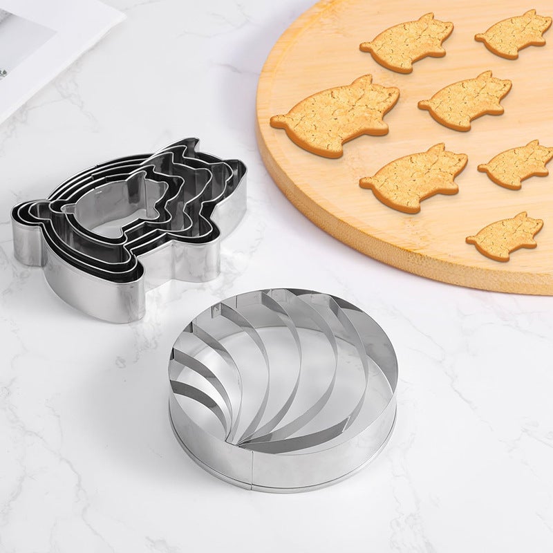 Cookie Mold Concha Cutter Mexican 4.1 Inch Bread Mold 5 Piece Set Piglet Cookie Mold - Image 3