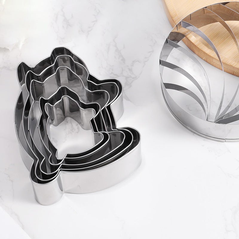 Cookie Mold Concha Cutter Mexican 4.1 Inch Bread Mold 5 Piece Set Piglet Cookie Mold - Image 4