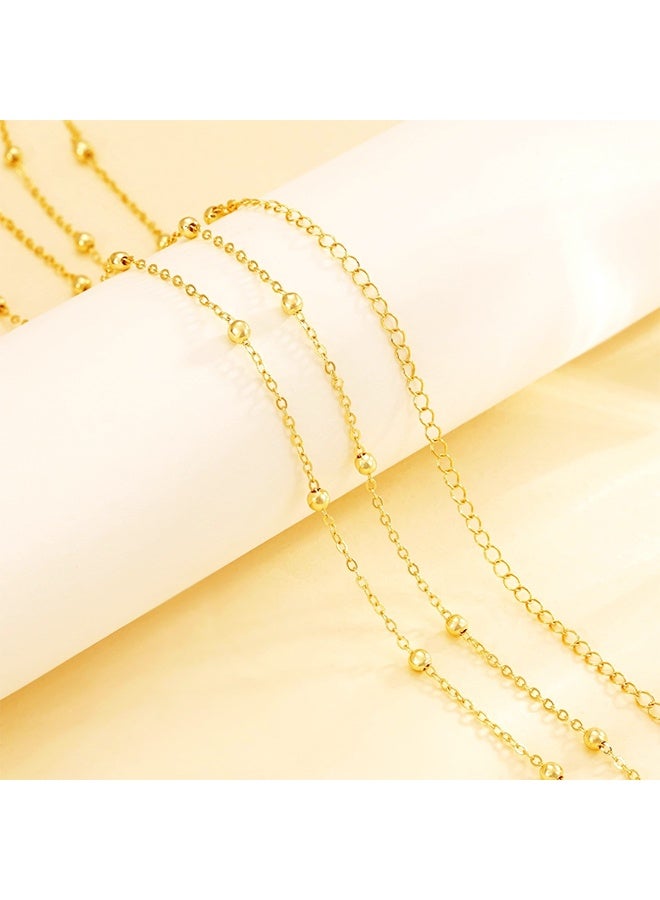 سلسلة خصر للنساء، سلسلة بطن مطلية بالذهب أنيقة للخصر، سلسلة خرز ساتلايت مقاومة للماء، سلسلة جسم بسيطة من المجوهرات للنساء - Image 3