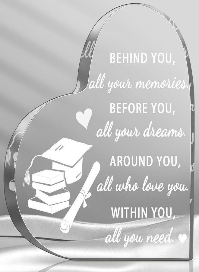 ilifemate Graduation Gift for Her 2026 – Heart Acrylic Keepsake with Inspirational Quote – Best Present for Him, Daughter, Friend – High School, College, Master’s Degree Graduate – Party Table Decoration - Image 1