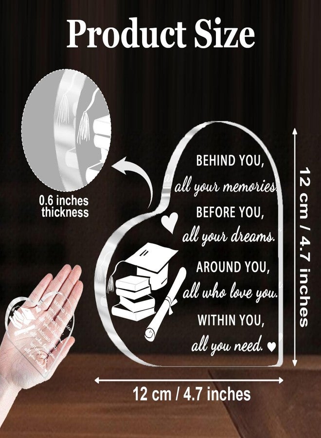ilifemate Graduation Gift for Her 2026 – Heart Acrylic Keepsake with Inspirational Quote – Best Present for Him, Daughter, Friend – High School, College, Master’s Degree Graduate – Party Table Decoration - Image 5
