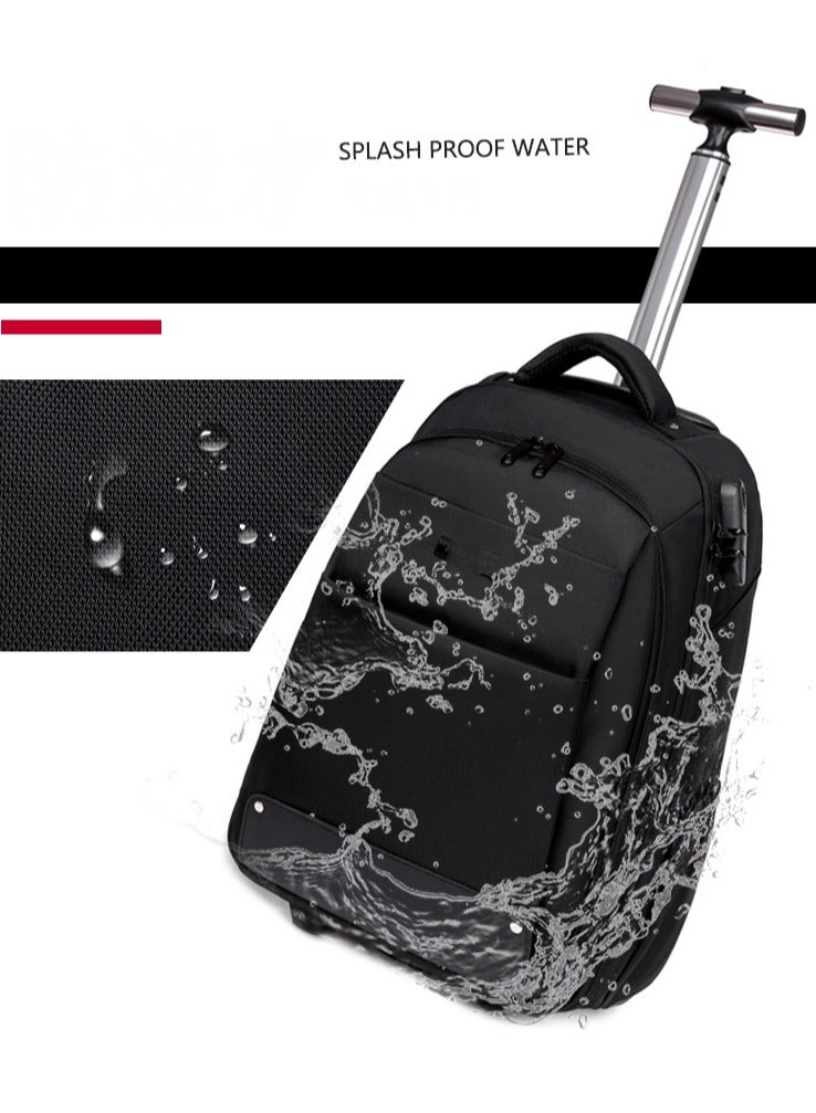 CityRiya-Long Travel Bags, Rolling Backpack, Luggage School Bags, Trolley Laptop Bag, Wheeled Bookbag, Shoulder Back Bag, Large Student School Bag, Boys Girls Backpack, Teen Laptop Backpack, Travel Carry-on Bag, Children School Backpack  - Image 5