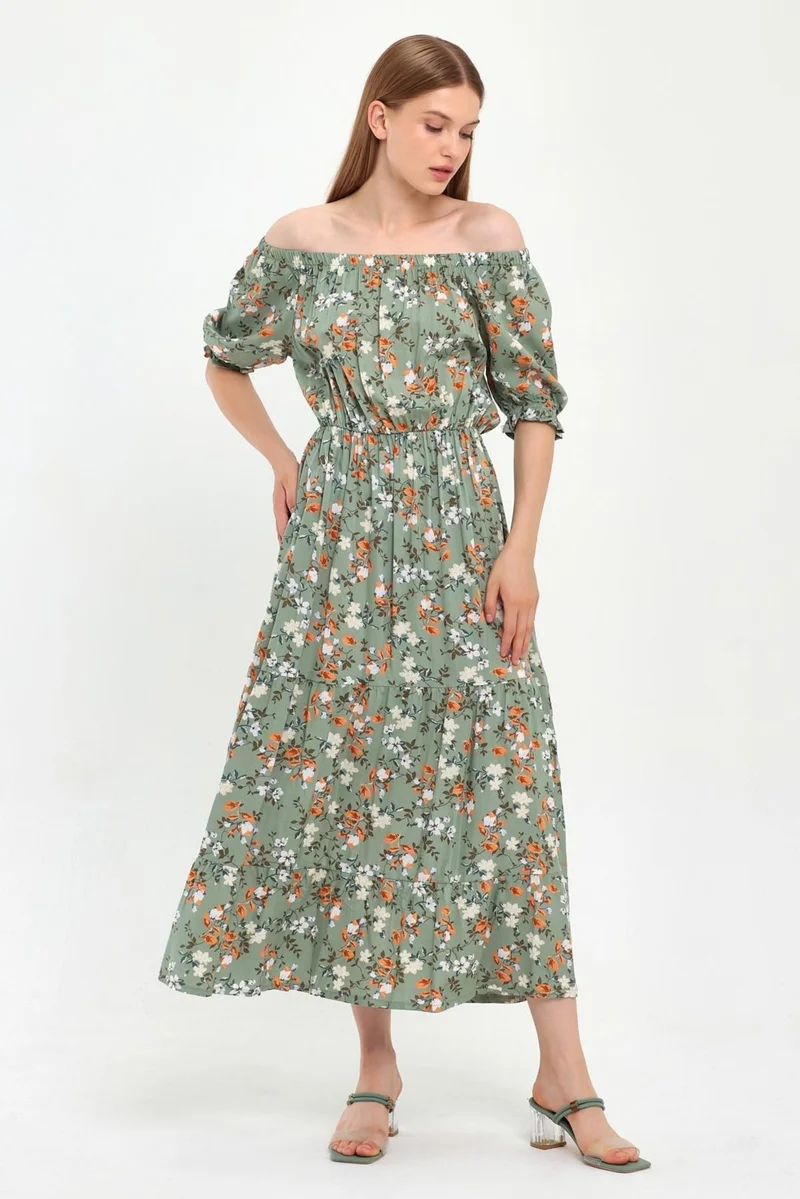 Alexander Gardi Floral Off-Shoulder Dress