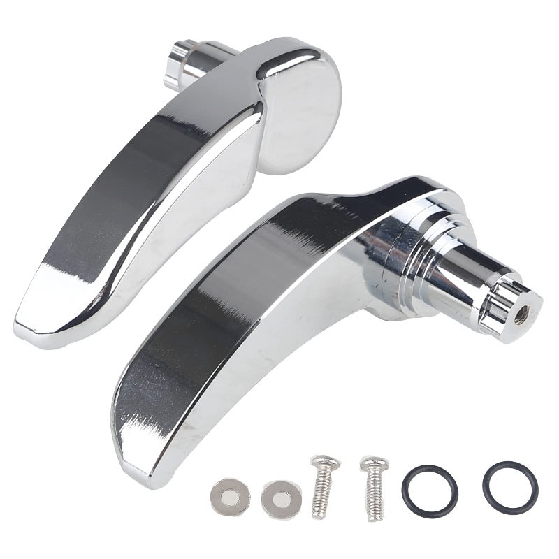 Water Witch WATERWICH Aluminum Saddlebag Saddle Bag Latch Handles Kit Compatible with Harley Davidson Street Road King Electra Glide Ultra Limited FLHR FLHT FLHX FLHTK 2014-2021(Silver)
