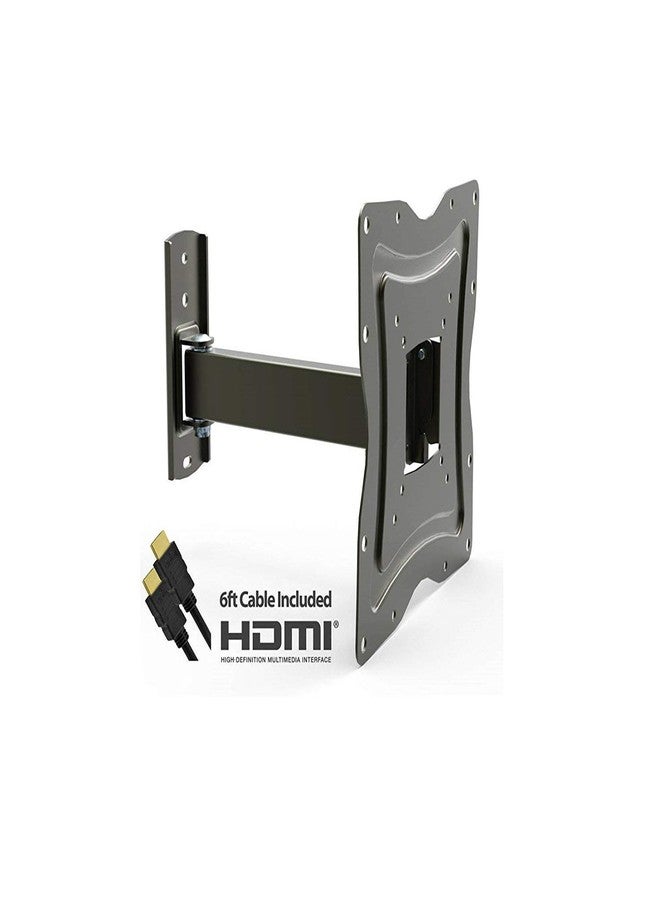 Onn Full Motion TV Wall Mount for 10-50 Inch Tvs, Articulating Tilt & Swivel ARM, Vesa 200x200 Compatible, Heavy Duty Single Stud Wall Mount Bracket, Ul Certified, Extends 9”, Includes HDMI Cable