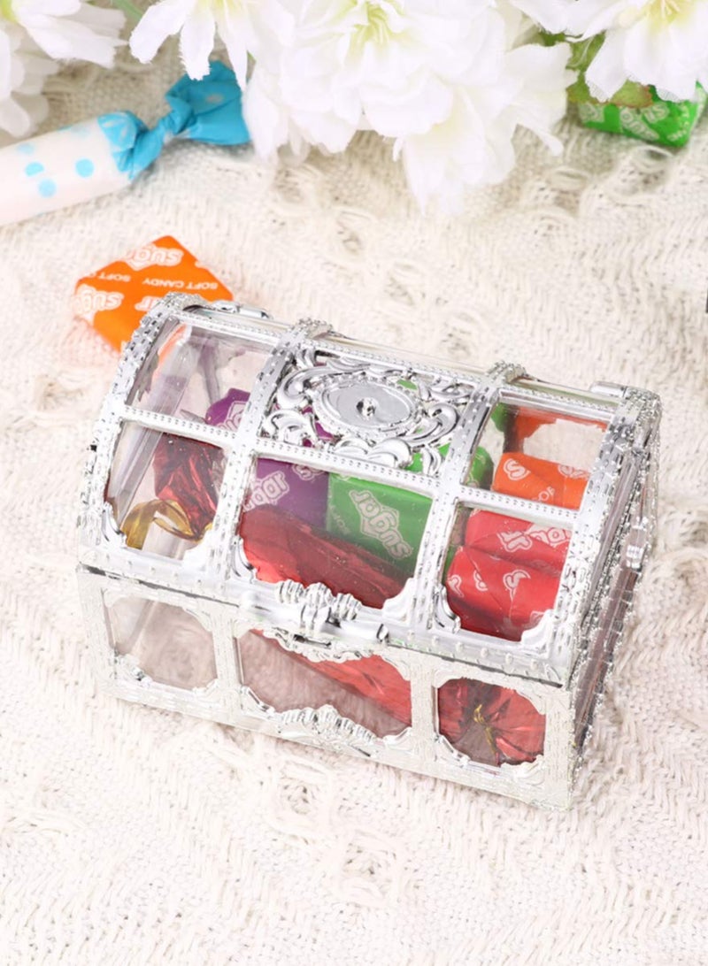 Treasure Box Candy Box, 10 Pieces Creative Treasure Box Jar Transparent Jewelry Box Chocolate Packaging Gift Decoration Display Box for Wedding Party Anniversary Birthday Gift (Silver) - Image 2
