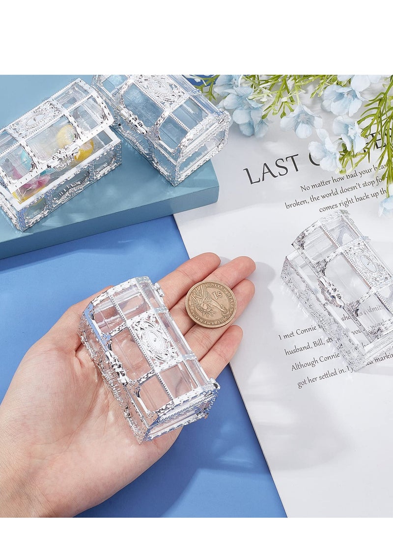 Treasure Box Candy Box, 10 Pieces Creative Treasure Box Jar Transparent Jewelry Box Chocolate Packaging Gift Decoration Display Box for Wedding Party Anniversary Birthday Gift (Silver) - Image 3