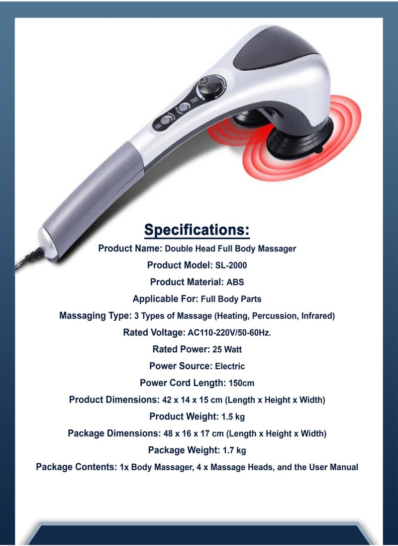 Handheld Full Body Massage with Heating, Vibration, and Infrared Deep Tissue Technology