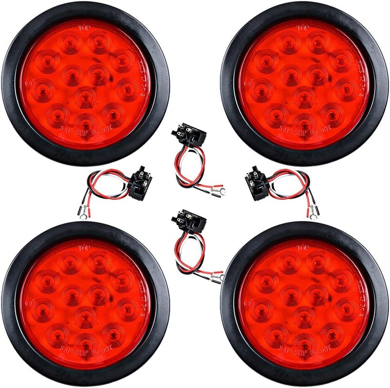 Anzio 4" Round 12-LED Trailer Tail Light Kit - Image 1