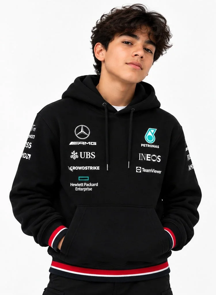 AMG Petronas Formula 1 Team Mercedes-AMG Petronas Formula 1 Team Kids' Pullover Hoodie, Black