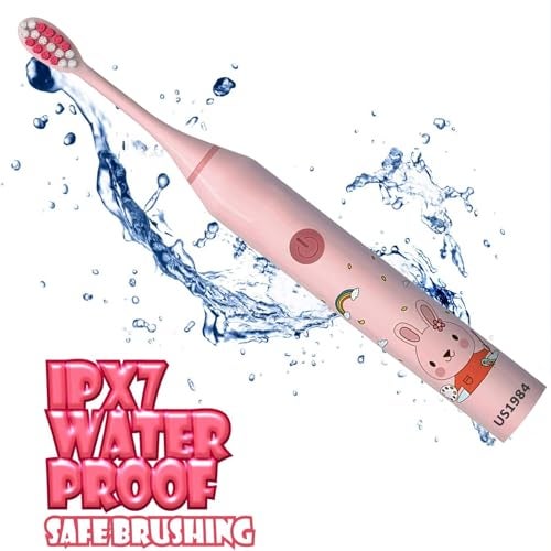 US1984 Sonic Electric Toothbrush for Adults with 5 Modes, 3 Brush Heads & Rechargeable, Last up to 30 Days, Ultra Soft Nylon Bristles, IPX7 Waterproof, Kids Power Toothbrush (Pink) - Image 4
