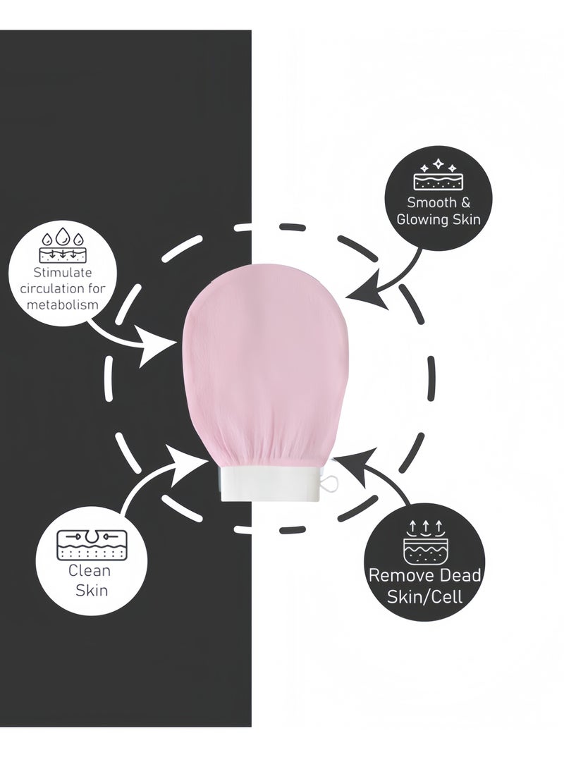 2 Pcs Korean Exfoliating Body Glove For Cleaning The Skin Korean Loofah ,Used for Exfoliating Exfoliator Scrub Mitten for Bath and Shower Use (Pink+Green) - Image 5