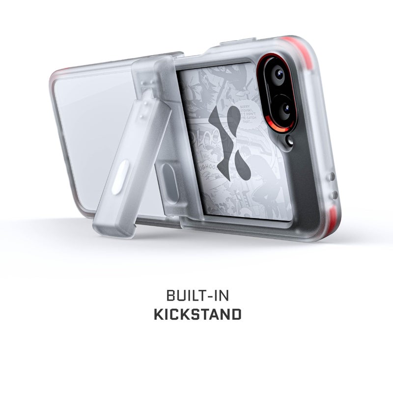Ghostek Covert Clear Galaxy Z Flip 6 Case with Built-in Kickstand and Full Hinge Protection Shockproof Protective Phone Cover Designed for 2024 Samsung Galaxy Z Flip6 (6.7") (Clear) - Image 3