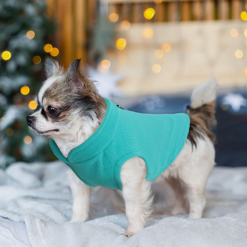 Gvhntk 2 Pcs Dog Fleece Vest Sweater Winter Warm Dog Sleeveless Jacket Soft Pullover Fleece Cold Weather Coat Hoodie with D-Ring Leash for Small Medium Dogs Unisex (Purple,Blue, Medium) - Image 5