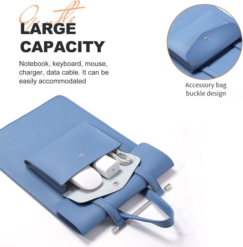 كاست ويف حقيبة حمل لأجهزة الكمبيوتر اللوحية مقاس 13-14 بوصة، تناسب أجهزة ماك بوك برو M2 14 بوصة / 13 بوصة M2/M1 Pro/Air 13.6 بوصة M2 2022، وسيرفس برو 9/8 13 بوصة (رمادي أزرق) - Image 5