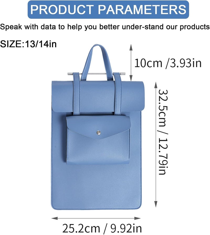 كاست ويف حقيبة حمل لأجهزة الكمبيوتر اللوحية مقاس 13-14 بوصة، تناسب أجهزة ماك بوك برو M2 14 بوصة / 13 بوصة M2/M1 Pro/Air 13.6 بوصة M2 2022، وسيرفس برو 9/8 13 بوصة (رمادي أزرق) - Image 1