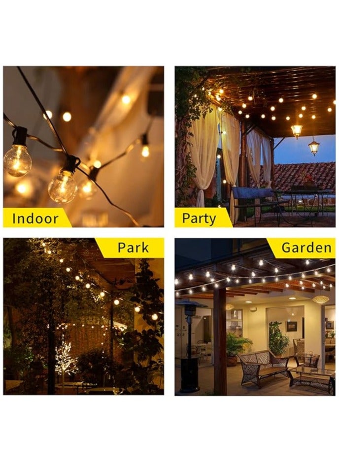 Generic Solar Outdoor String Lights Waterproof, Solar Powered Patio Lights with Remote Control & 40 Shatterproof G40 Edison Bulbs, Dimmable LED Solar String Lights for Outside (20MTR 40 BULB),Warm White  - Image 5
