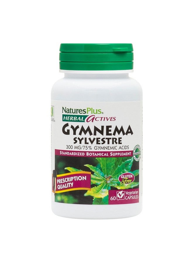 Natures Plus Herbal Actives Gymnema Sylvestre - 300 mg - Ayurvedic Botanical Supplement - 60 Vegan Capsules (60 Servings) - Image 1