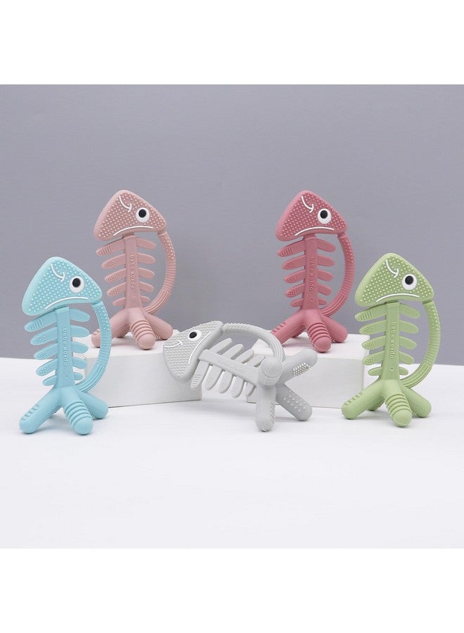 Bebe Mondo 3in1 Infant Toys, Baby Teething Toys 3-6 6-12 Months, Teethers for Babies 3-6-12 Months, for Teething Relief, Baby Teether Gift, Silicone,Sensory, Baby Toys 0-6 Months,USA Patent Pending,Fish,(Olive) - Image 2