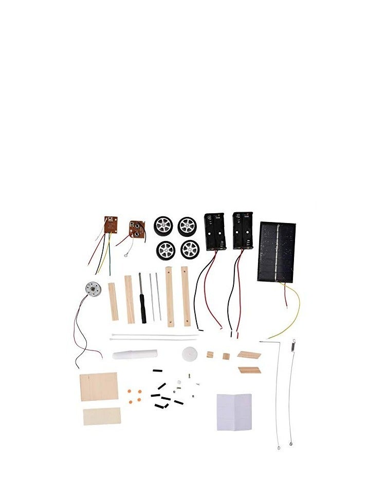 Mini DIY Solar Remote Control Car, DIY Wooden RC Car Model Kit, Kids Educational Toy, Learning Science Building Toy for Kids, RC Cars Gifts for Kids - Image 2