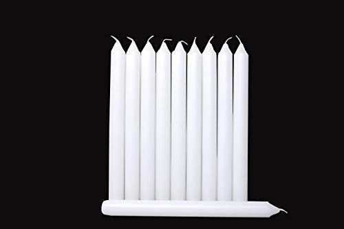 Rambue White Dinner Table Candle 9.5 inch Long Dripless Smokeless Burn 8 Hours in Your Candlesticks -10 Pack Candles - Image 5