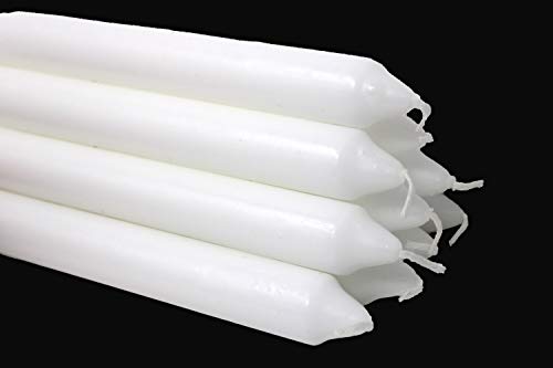 Rambue White Dinner Table Candle 9.5 inch Long Dripless Smokeless Burn 8 Hours in Your Candlesticks -10 Pack Candles - Image 3