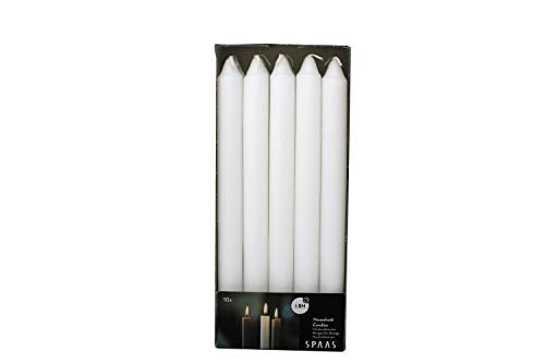 Rambue White Dinner Table Candle 9.5 inch Long Dripless Smokeless Burn 8 Hours in Your Candlesticks -10 Pack Candles - Image 2