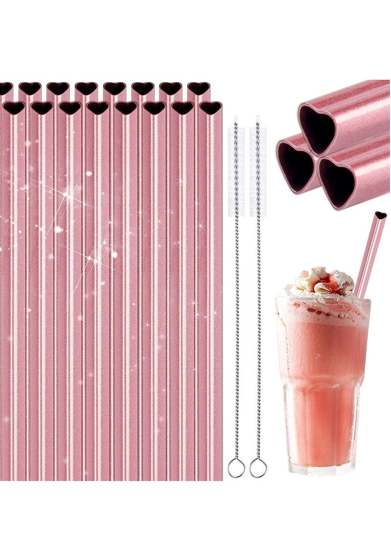 Excefore Stainless Steel Straws Reusable Metal Drinking for 30oz and 20oz Tumblers Yeti Dishwasher Safe, 2 Cleaning Brushes Included, Pearl Pink  - Image 1