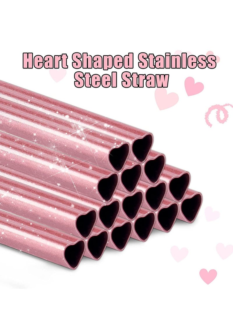 Excefore Stainless Steel Straws Reusable Metal Drinking for 30oz and 20oz Tumblers Yeti Dishwasher Safe, 2 Cleaning Brushes Included, Pearl Pink  - Image 3