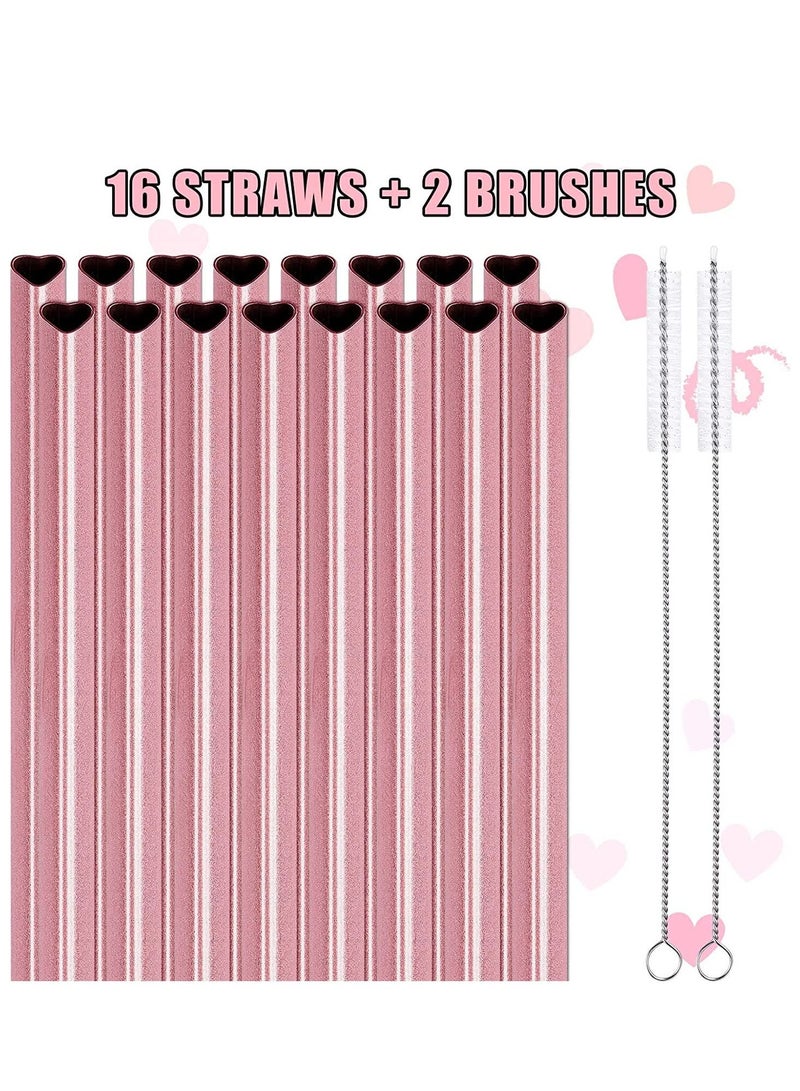 Excefore Stainless Steel Straws Reusable Metal Drinking for 30oz and 20oz Tumblers Yeti Dishwasher Safe, 2 Cleaning Brushes Included, Pearl Pink  - Image 2