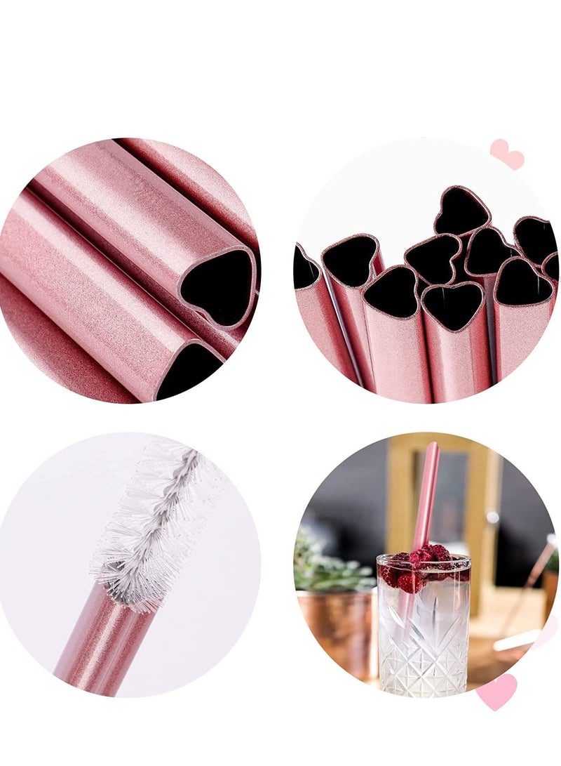 Excefore Stainless Steel Straws Reusable Metal Drinking for 30oz and 20oz Tumblers Yeti Dishwasher Safe, 2 Cleaning Brushes Included, Pearl Pink  - Image 5