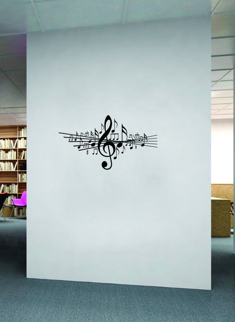 Spoil Your Wall ملصق حائط بتصميم نوتات موسيقية - ديكور منزلي فني للحائط - ملصق حائط، 90×46 سم من Spoil Your Wall  - Image 2