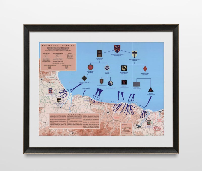 ArtCantHurtU 1944 World War 2 Map D-Day June 6th Normandy Military WWII History D Day Poster Wall Art Memorabilia Dday Omaha Beach Normandy Invastion Unframed (23"x30") - Image 4