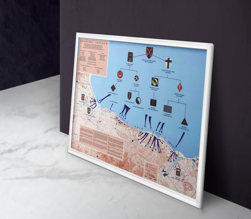 ArtCantHurtU 1944 World War 2 Map D-Day June 6th Normandy Military WWII History D Day Poster Wall Art Memorabilia Dday Omaha Beach Normandy Invastion Unframed (23"x30") - Image 2